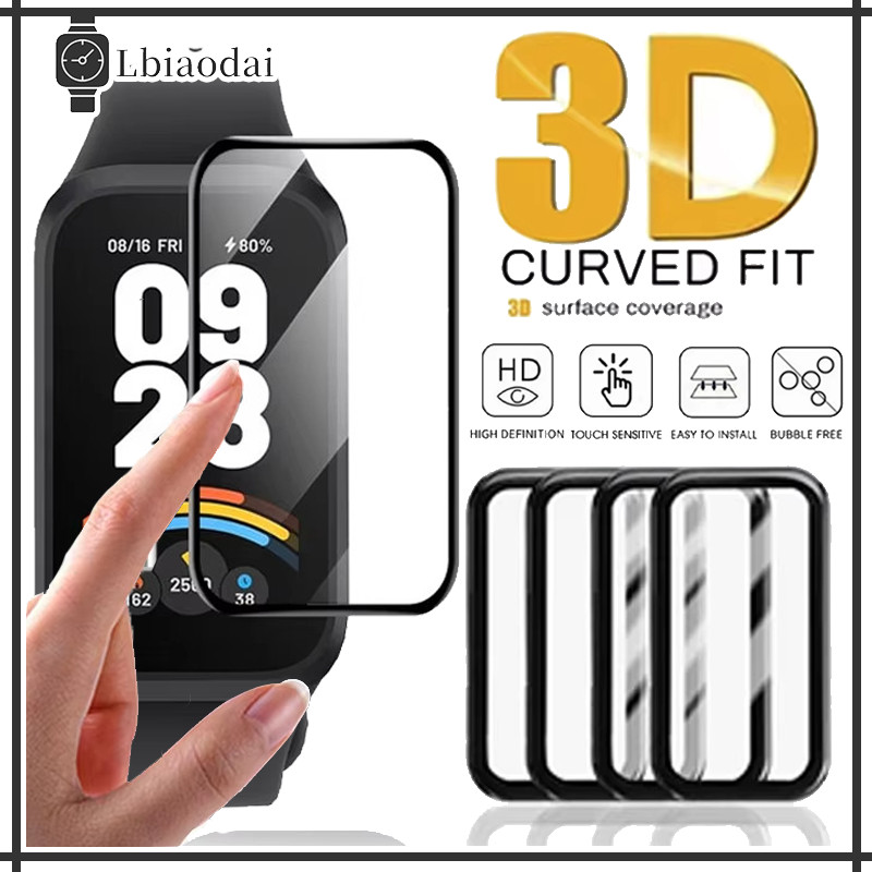 Pelicula De Vidro Temperado 3D / Macio Para Relógio Xiaomi Mi Band 9 Active/Mi Band 8 Active/Redmi Band 3/Redmi Band 2