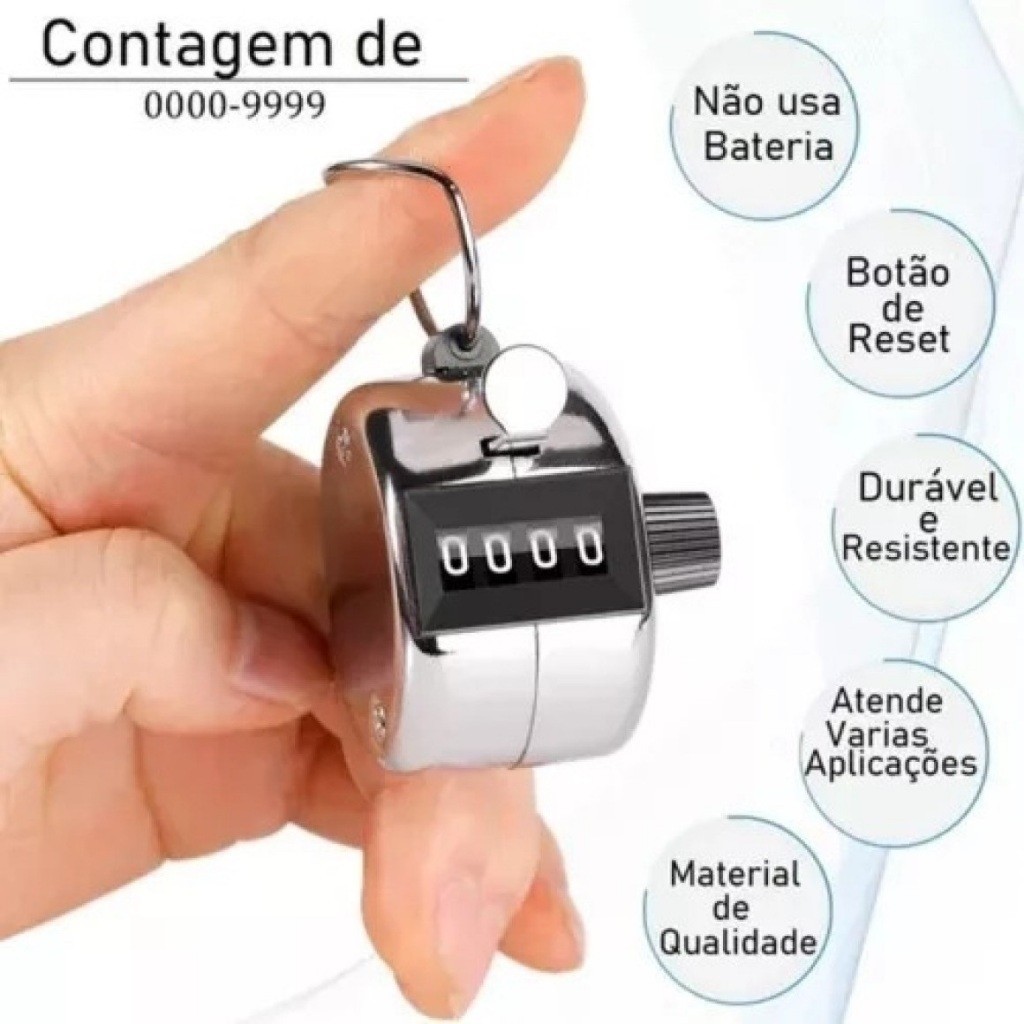 Contador Numérico Resistente Manual 4 Algarismos - Contador de Voltas com Contador
