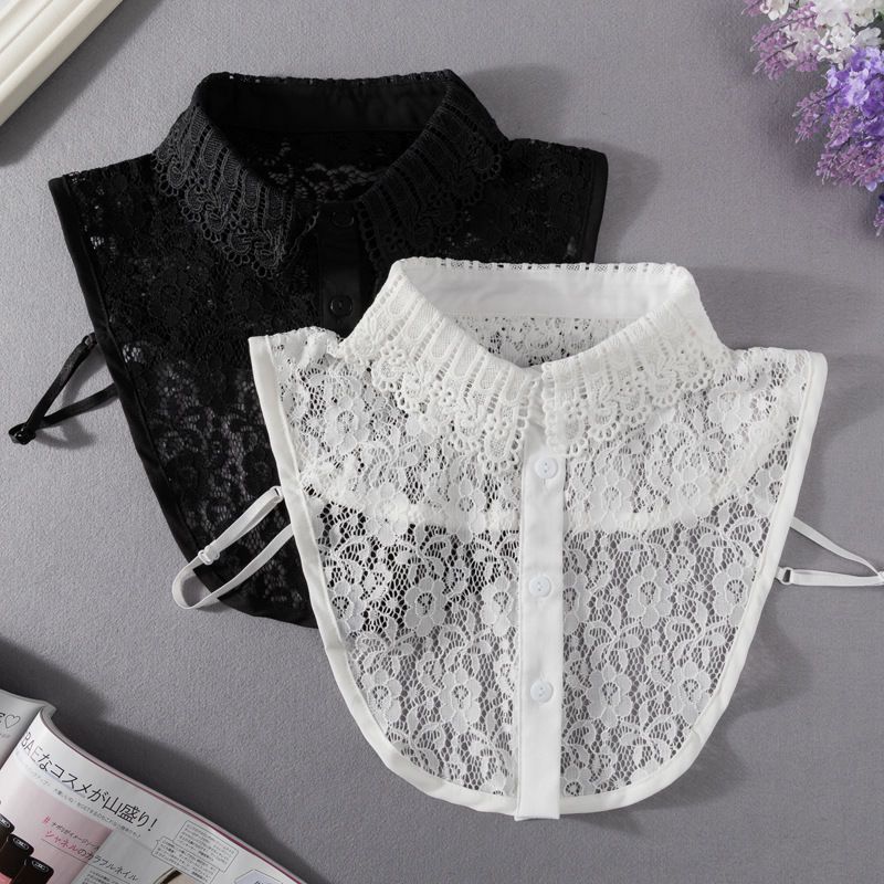 Colar falso feminino camisola camisa decoração branco colar falso All-Match colar falso senhoras gola de renda respiráve