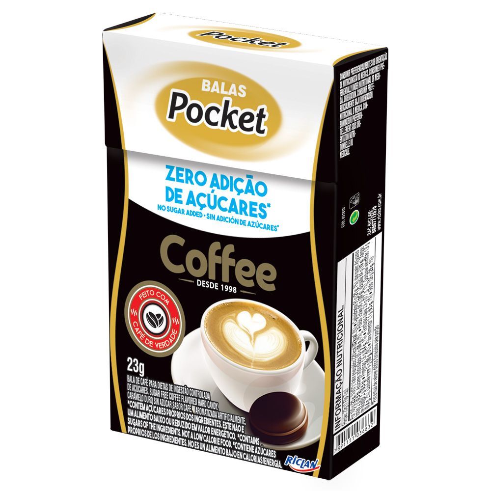 Balas Pocket Zero Adição de Açúcar Coffe 23g em Oferta na Shopee