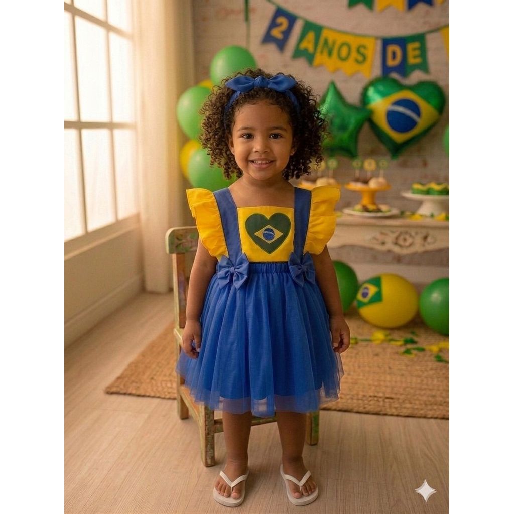 ROMPER DO BRASIL MENINA INFANTIL COPA DO MUNDO