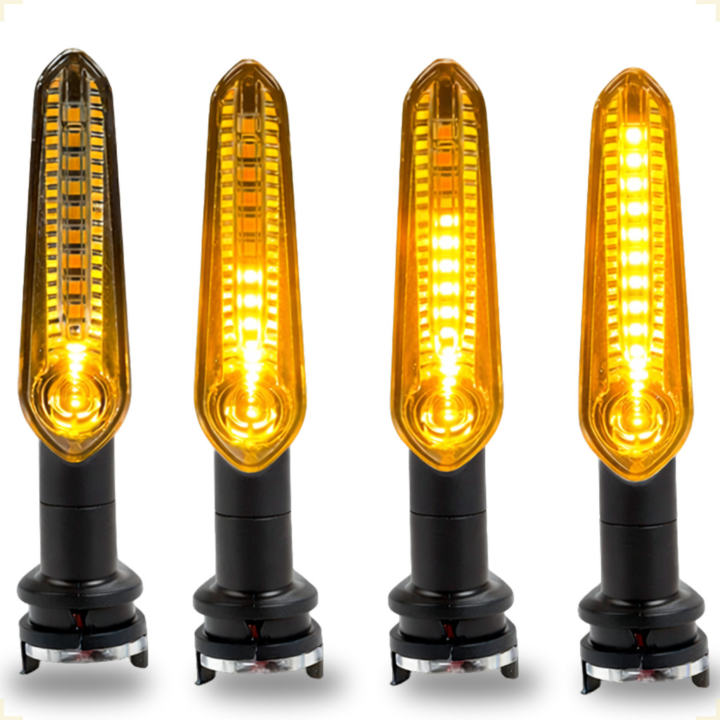 Pisca Seta Led Sequencial Moto Ybr Xj6 Universal Luz Direcional Âmbar 12V Par ou Kit 4 Encaixe Coxim