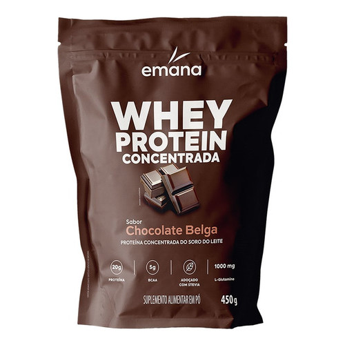 Whey Protein Chocolate Belga 450g Emana Chocolate Chocolate Chocolate em Oferta na Shopee