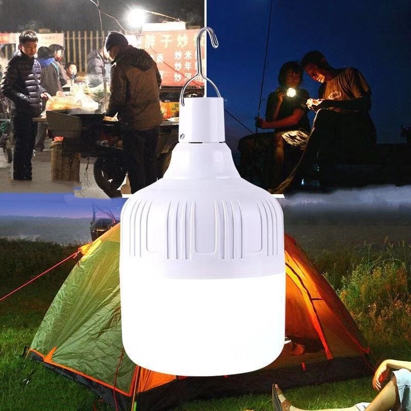 Luminária de Emergência Branca Recarregável Led 100W/150W Lâmpada USB Camping