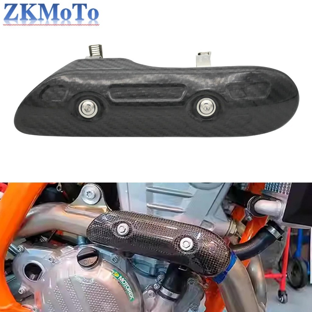 Protetor Térmico De Escapamento De Fibra De Carbono Para Motocicleta , Capa Protetora KTM 250SXF 250EXCF 350EXCF 400EXC 