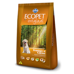 Ração Ecopet Original para Cães Adultos de Raças Médias e Grandes Sabor Frango e Carne 15kg