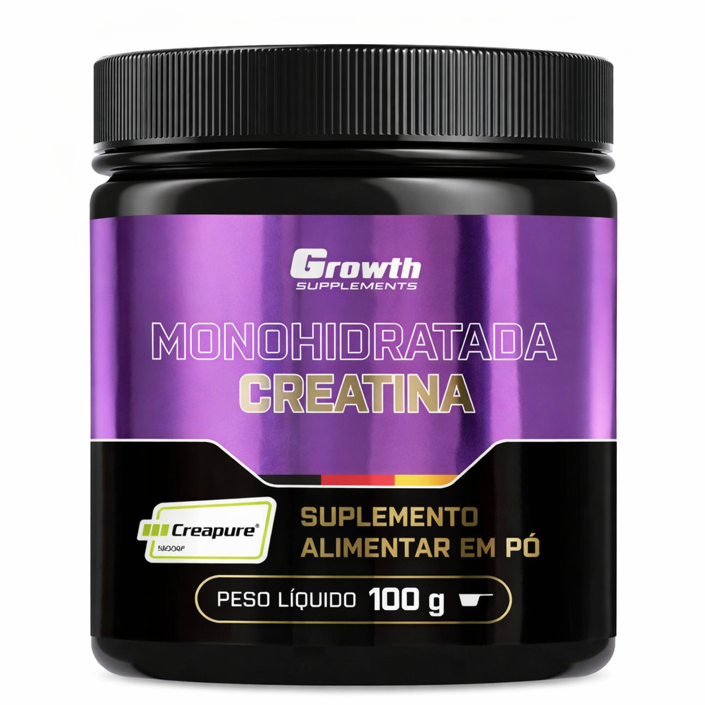 Creatina Monohidratada em Pó ou Comprimidos 100g 250g | Suplemento Alimentar Alta Pureza  GRWTH | SharkExtreme