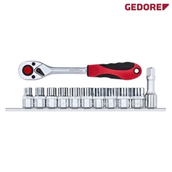 Jogo De Soquetes Sextavados 1/2 (12 Pçs) Gedore Red Prateado