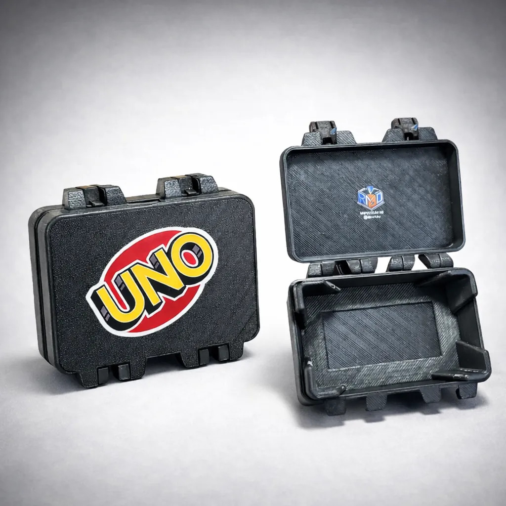 Caixa Para Cartas Uno Jogo Baralho Maleta Organizador Preto
