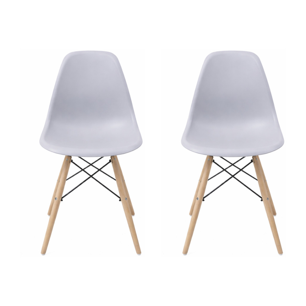 Kit 2 Cadeiras Charles Eames Eiffel Wood Design