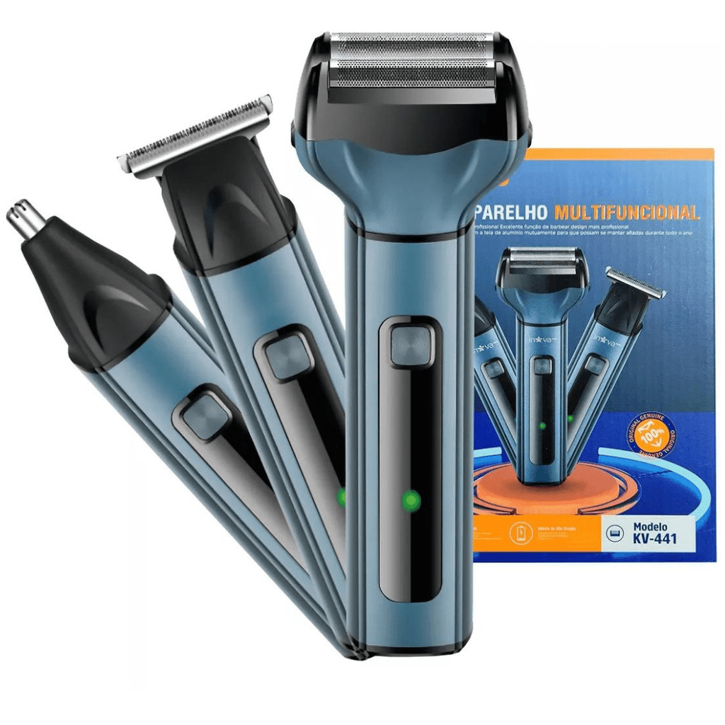 Maquina de barbear barbeador depilador de pelos aparador elétrico 3 em 1 cabelo nariz barba corpo masculino