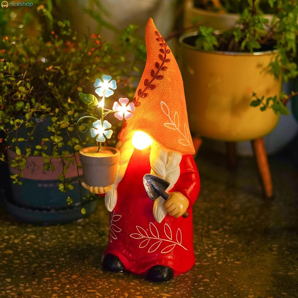 Estátua De Gnome De Jardim Com Luzes Solares , Delicado , Criativo , Gnomos , Artesanato , Ornamento Para Varanda , Páti