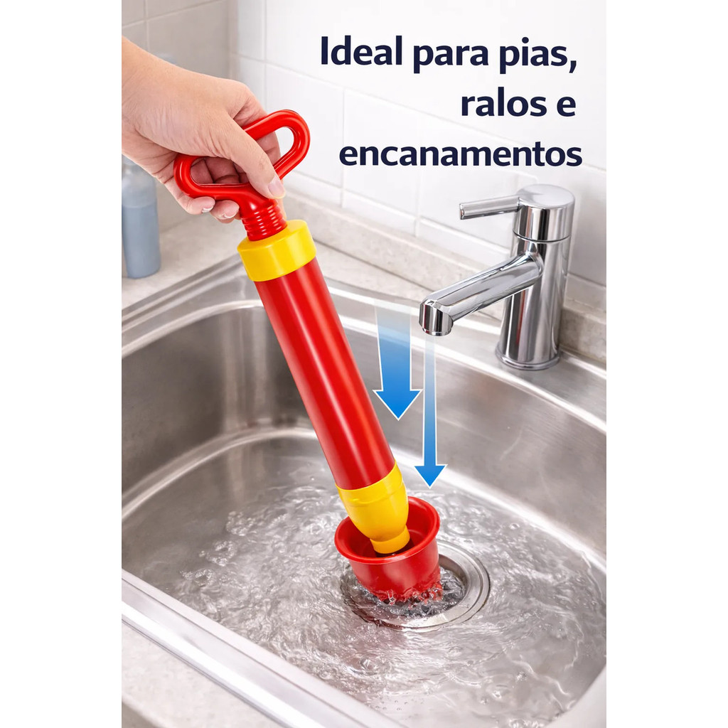 Desentupidor Manual De Pia Vaso Ralo Cano Esgoto Tipo Bomba Sucção 150mm Alta Pressão — imagem 2 de 2