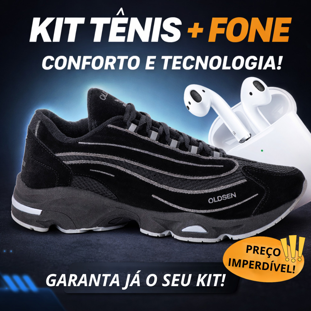 Kit Tenis Masculino Rocket Street Urbano Esportivo Fone Bluetooth i12 Lançamento