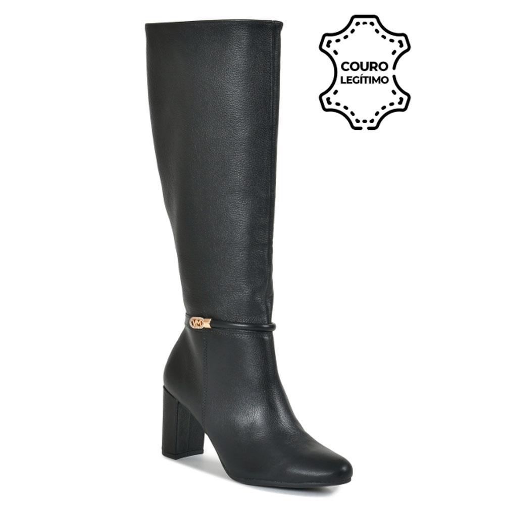 Bota de Couro e Cano Longo Feminina Via Marte 234-006-01 em Oferta na Shopee