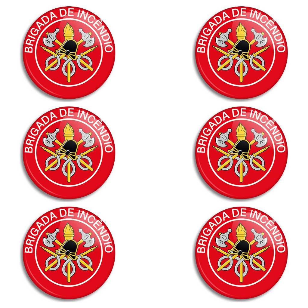 Botons Brigada de Incêndio, broches, pins, bottons, kit com 6 unidades