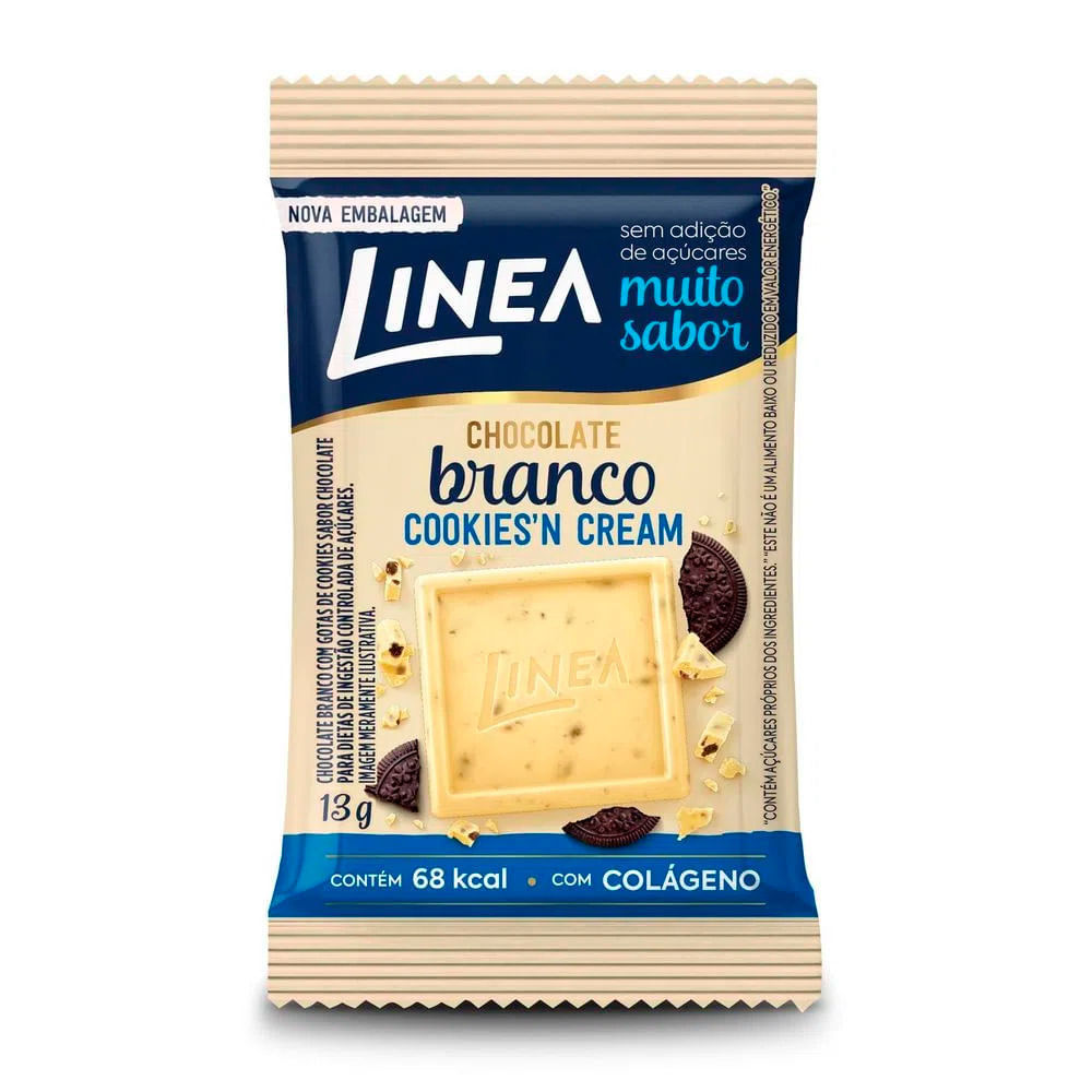 Chocolate Branco Mini Linea Sabor Cookies'n Cream 13g em Oferta na Shopee