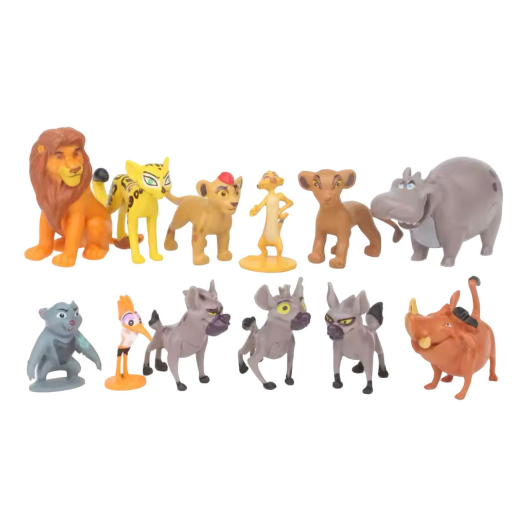 Kit 12 Bonecos Rei Leão - Bonecos Rei Leão Simba Timão Pumba - Figuras de Ação