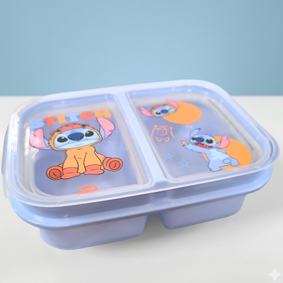 Marmita Hérmética com Divisória - Stitch Capivara - 500ml - Disney Original - 1 unidade - Plasútil - Rizzo
