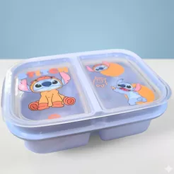 Marmita Hérmética com Divisória - Stitch Capivara - 500ml - Disney Original - 1 unidade - Plasútil - Rizzo