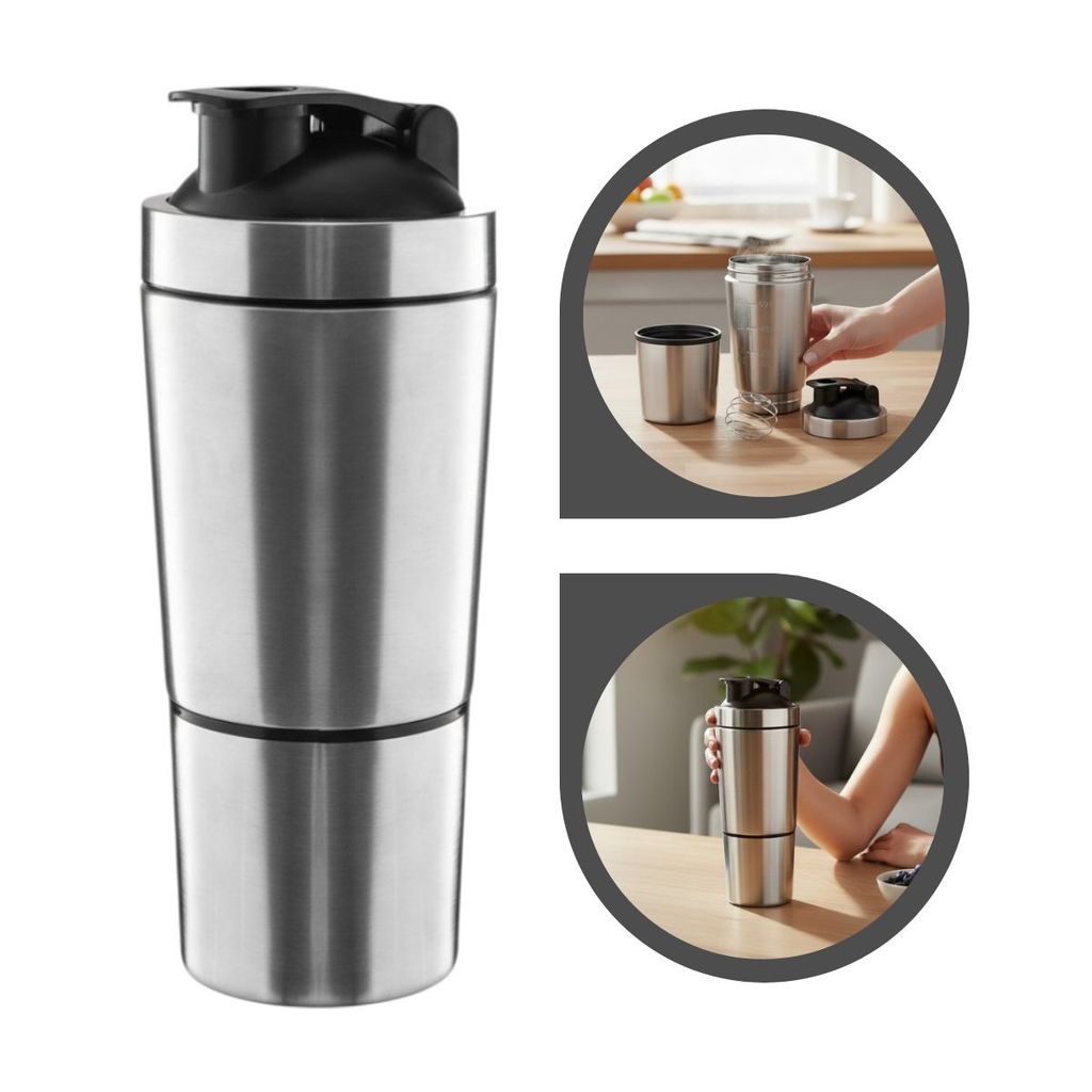 Garrafa Coqueteleira Shaker Ball Inox Academia Esporte 750ml