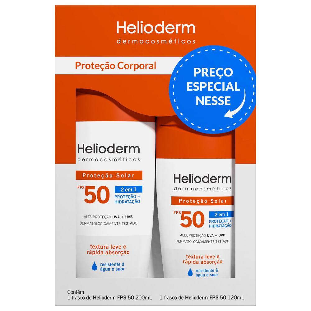PROTETOR SOLAR HELIODERM 2 EM 1 FPS 50 200ML + 120ML