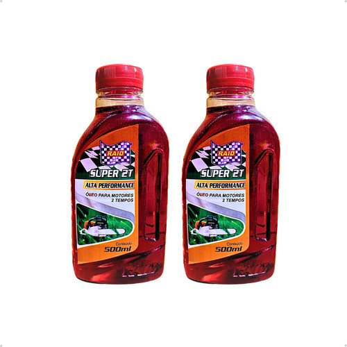 2 Oleo Para Motor 2 Tempos Motoserra Roçadeira Raid 500ml