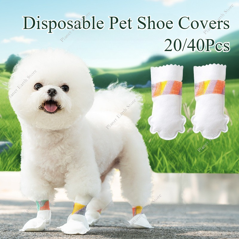 20 Peças Capas Descartáveis Para Sapatos De Animais De Estimação Botas Sair À Prova D'água E Antiderrapante Não Tecido S