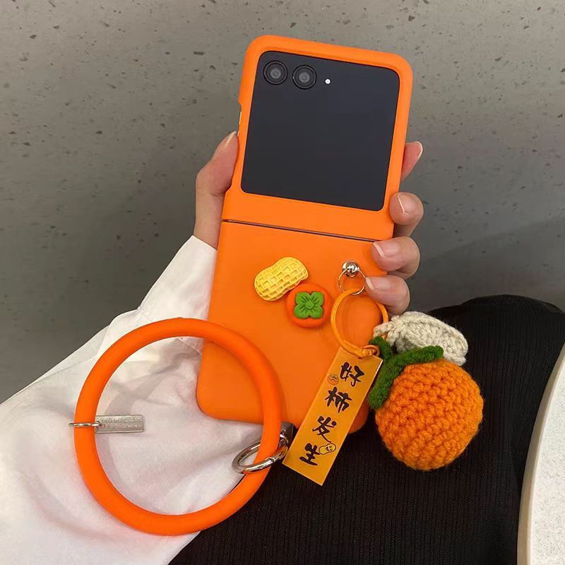 Bonito Dos Desenhos Animados Laranja Pulseira De Pelúcia Capa Protetora Do Telef