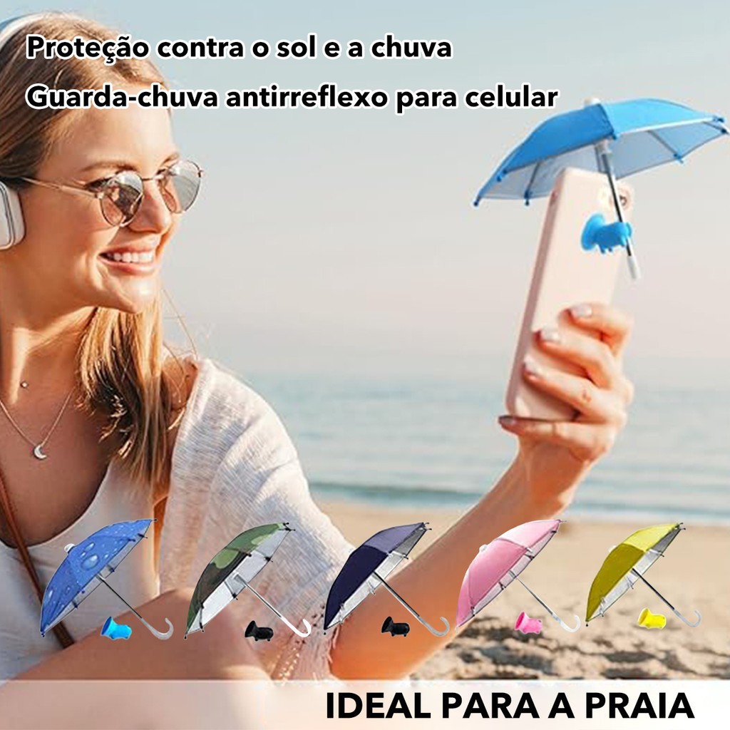 Guarda-Sol Para Mini Telefone | Proteção UV E Chuva Telefones Celulares , Compatível Com Suporte De Motocicleta