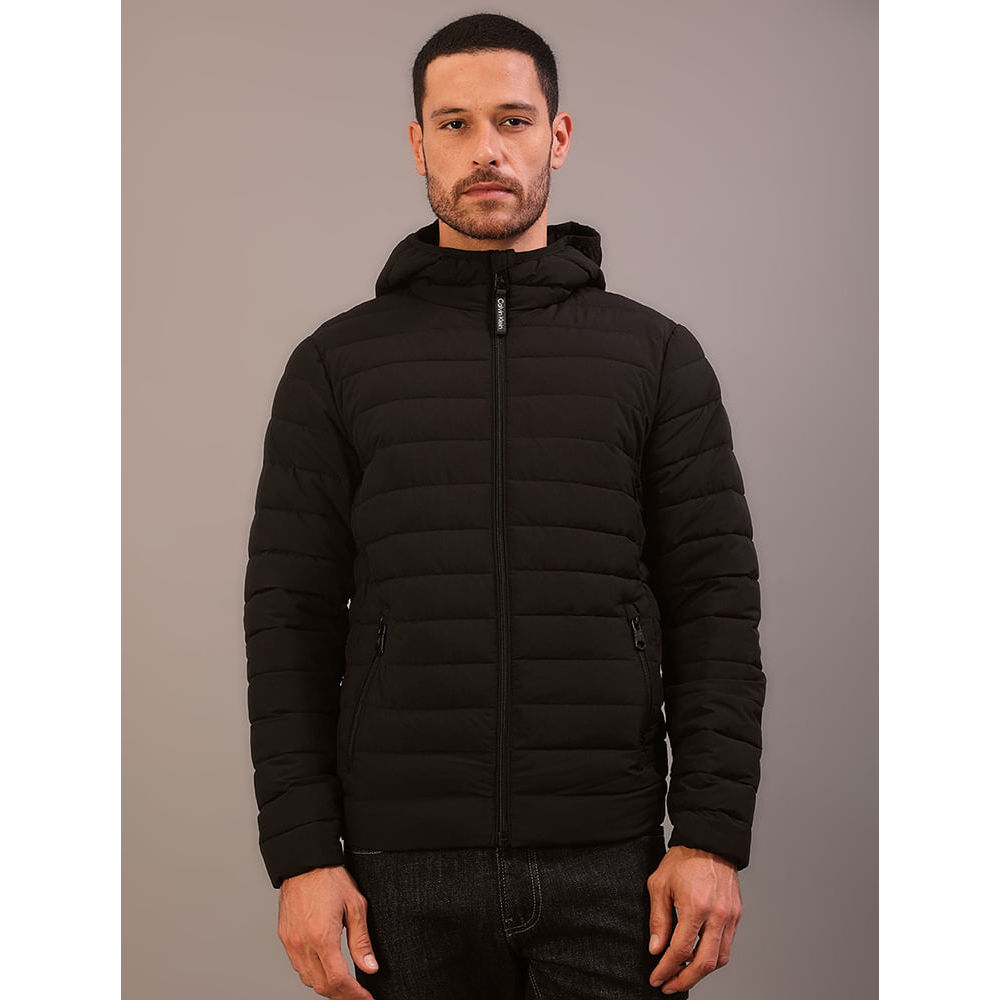 Jaqueta Masculina Calvin Klein Jeans Matelassê Com Capuz - Preto