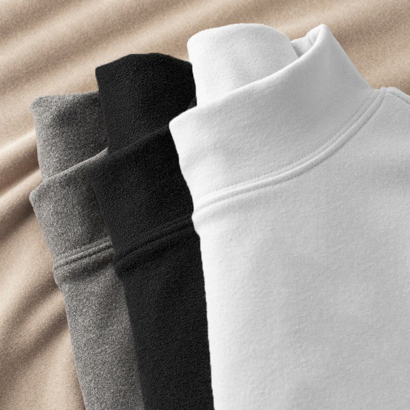 Camiseta masculina de manga comprida topo meia gola alta roupa interior térmica outono inverno novo estilo engrossado Fl