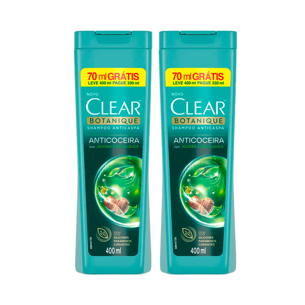 Kit Shampoo Clear Anticaspa Anticoceira Leve 400ml Pague 330ml - 2 Unidades em Oferta na Shopee