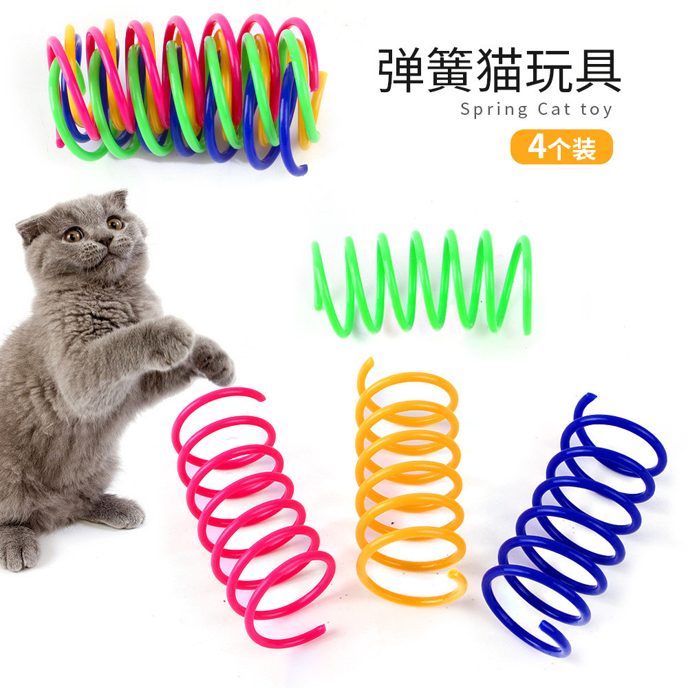 Brinquedo de Gato Saltitante, Brinquedo para Animais de Estimação, Brinquedo de Mola de Plástico para Gato, Colorido e D