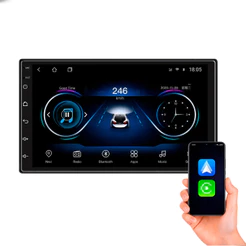 Multimídia KRC4110 7 Polegadas Android 13 CarPlay 2DIN Espelhamento Sem Fio 64GB Microfone e Entrada para Câmera de Ré