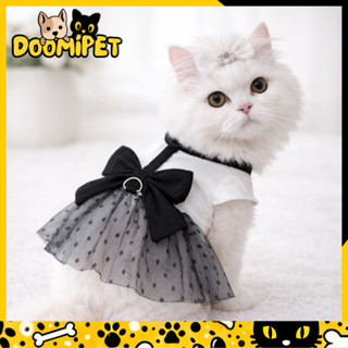 Vestido Elegante com Laço Preto para Pets – Gatos e Cães em Oferta na Shopee
