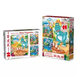 Quebra-Cabeça Dinos Progressivo 24/36/48 Peças Pais e Filhos - 792412-1