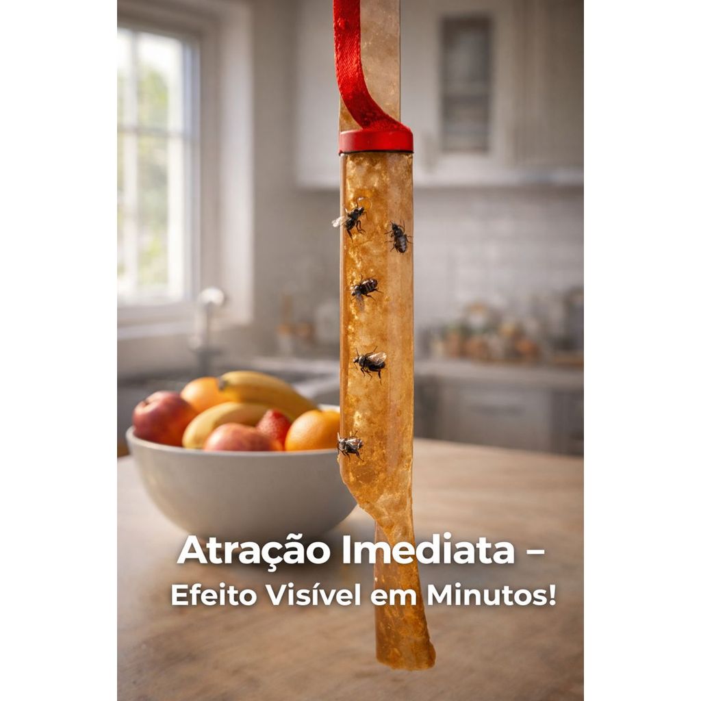 Kit 4 Fly Trap Dipil Fita Cola Mosca Com Feromônio 70cm