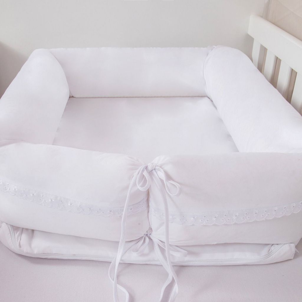 Ninho Redutor de Berço Branco Basic Quadrado Micropercal / Ninho Redutor Unissex para Bebê