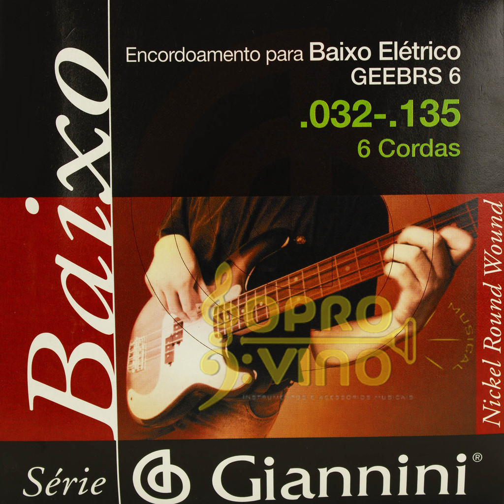 Encordoamento Contra Baixo 6 Cordas .032 Giannini GEEBRS6 ( Promoção )