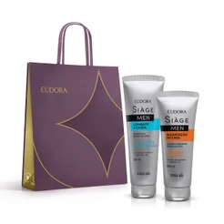 Kit Siàge Men: Condicionador Hidratação Intensa 200ml + Shampoo Combate à Caspa 250ml + Sacola M