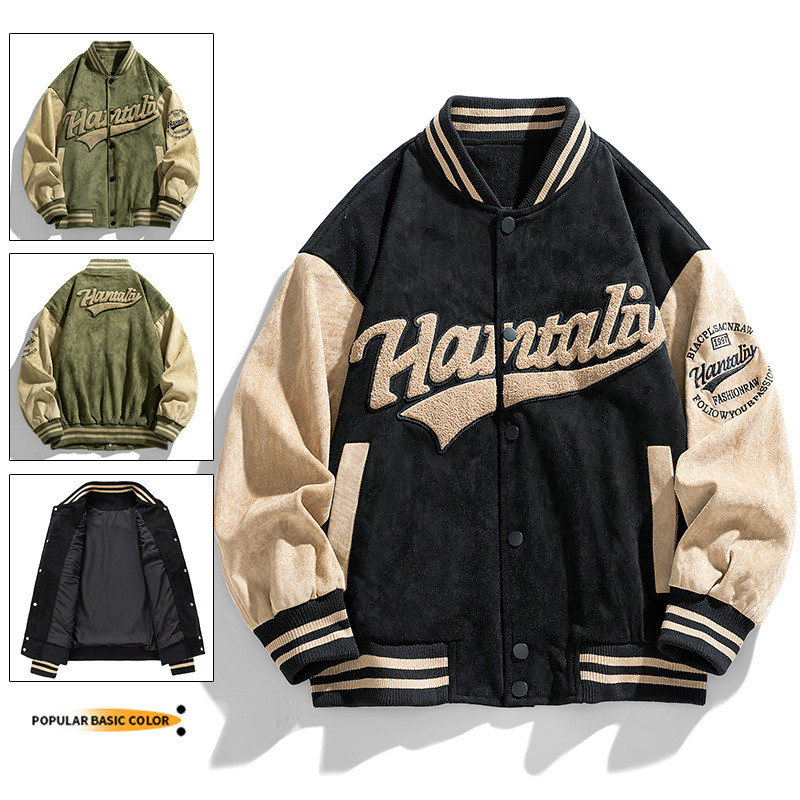 Jaqueta de Beisebol Leve de Outono para Homens, Casaco Bomber Casual para Adolescentes, Moda de Roupas Exteriores