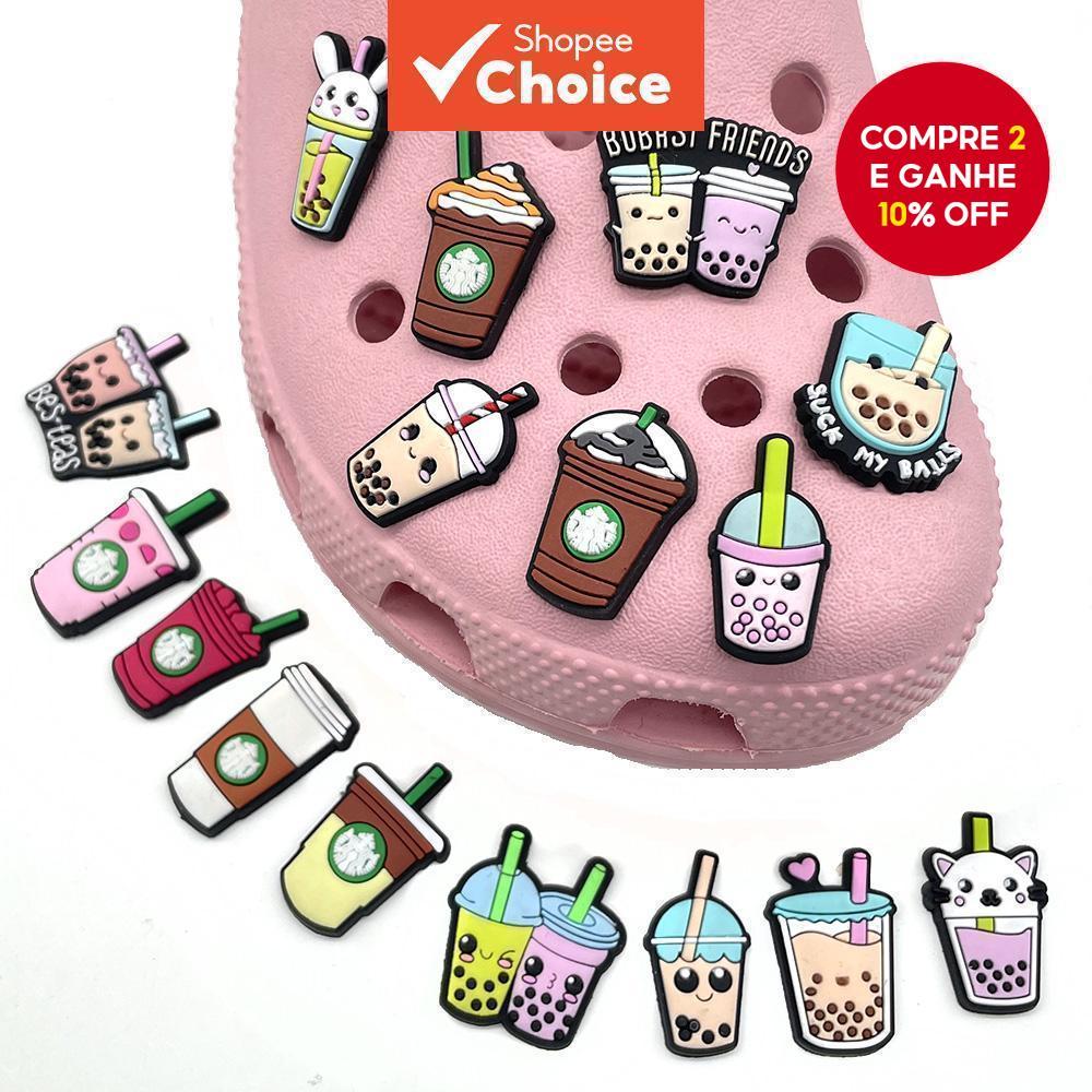 16pcs/set Charmes de Milky Tea para Sandálias Croc Starbucks Decoração de Sapatos para Mulheres e Crianças Jardim em Oferta na Shopee