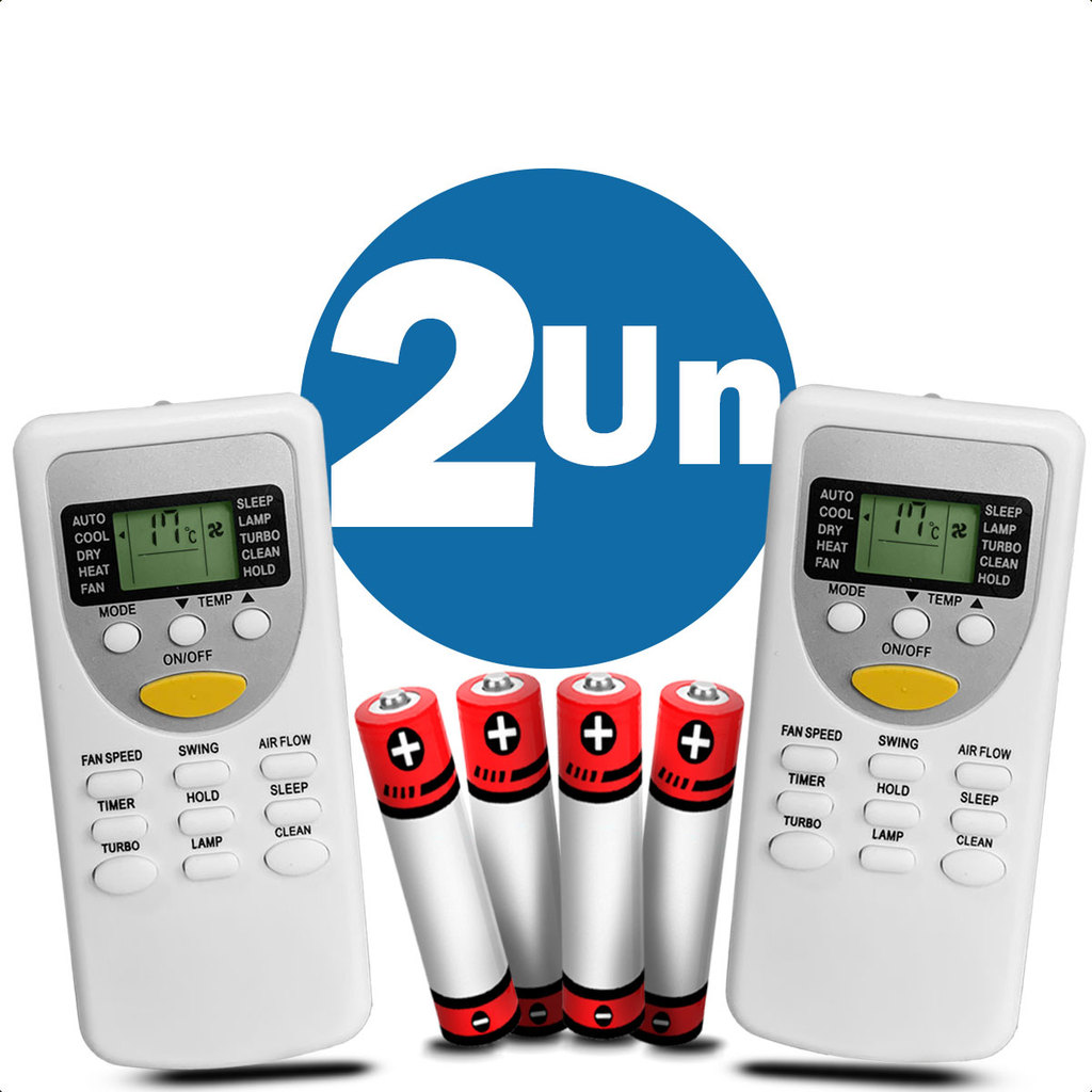Controle Remoto Compatível com Ar Condicionado York Controle  Kit com 2 Controles com Pilhas