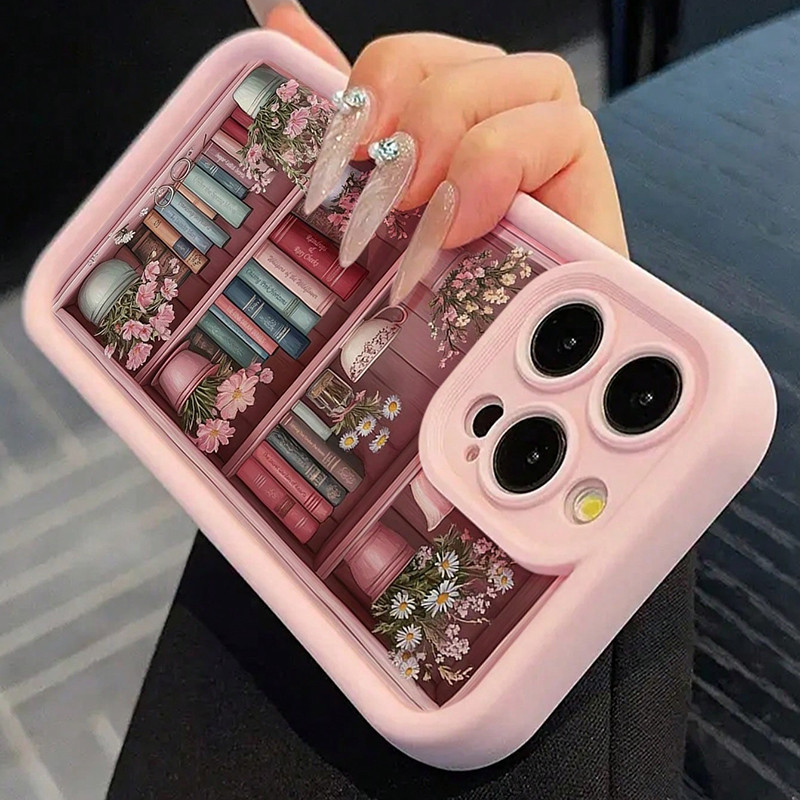Detalhes do Rosa Estante Design Caso De Telefone Para iPhone 17 16e 15 14 13 12 11 Pro Max 7 8 Plus XS Silicone Capa
