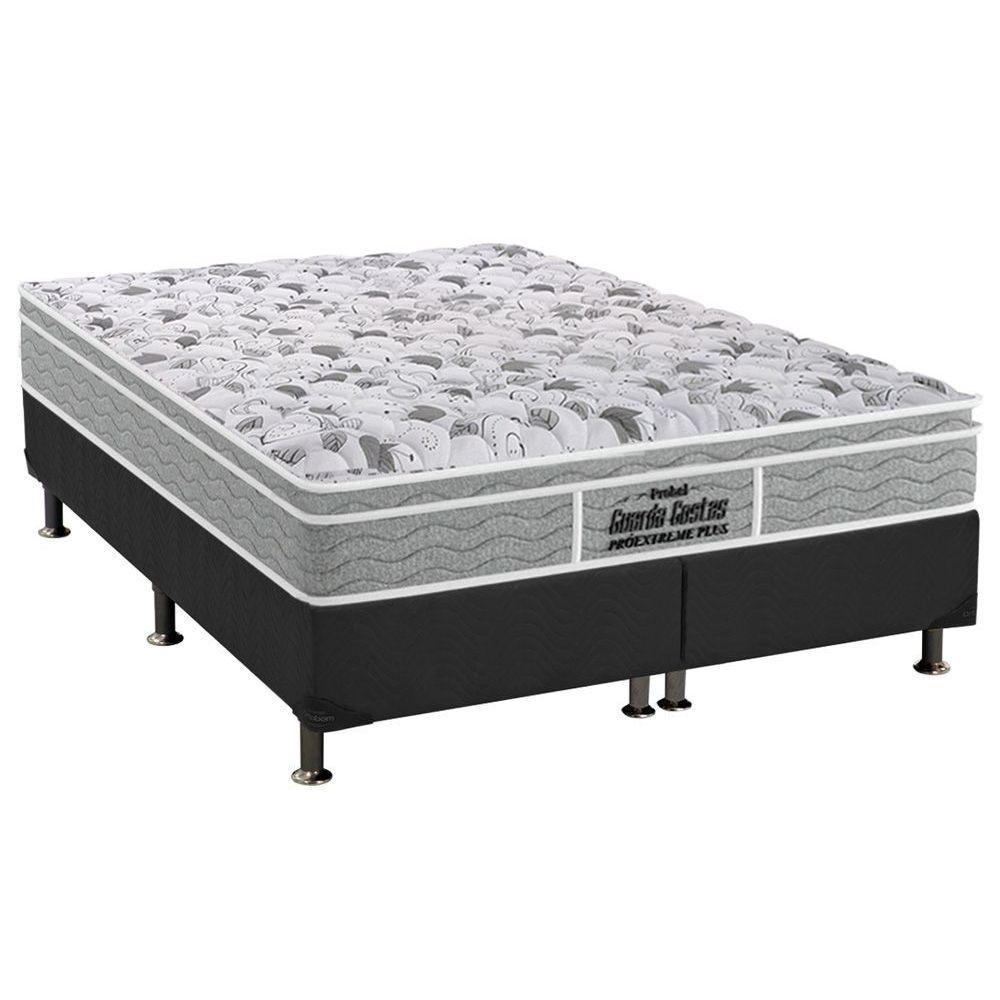 Cama Box King: Colchão Ortopédico Probel D45 Anatômico Guarda Costas Próextreme Plus + Base CRC Suede Gray (193x203) em Oferta na Shopee
