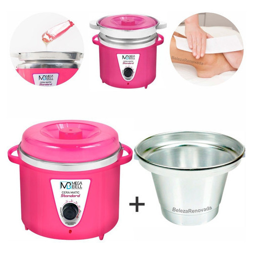 Termocera Panela Depilação Refil Mega Bell Cera Quente 127/220v Pink