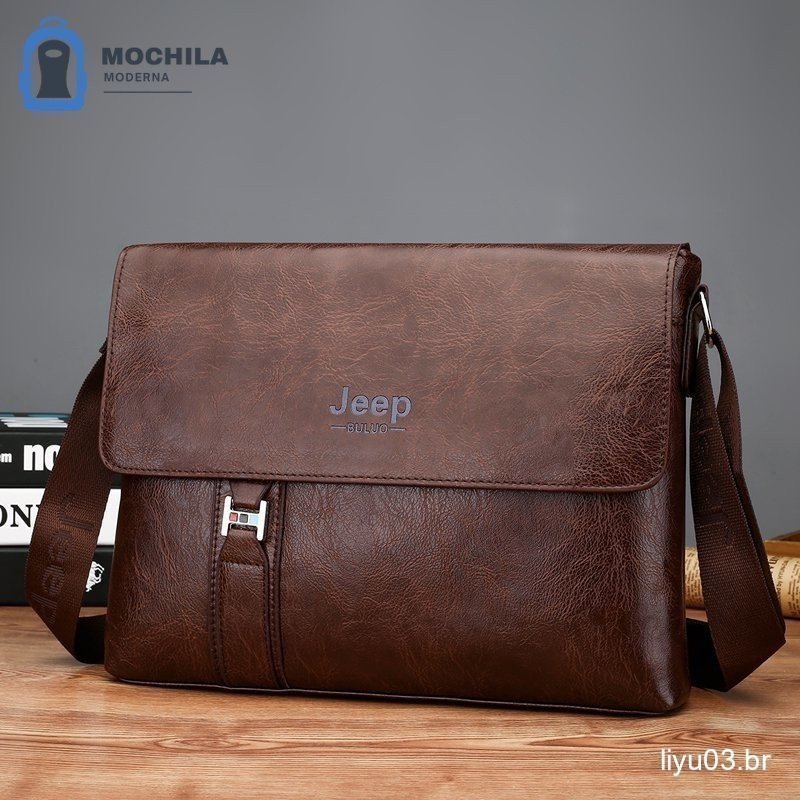 Bolsa Para Homem De Corpo Cruzado-Laptop , Documentos Com Grande Capacidade , Pasta Business A4 De Couro Macio Um Ombro