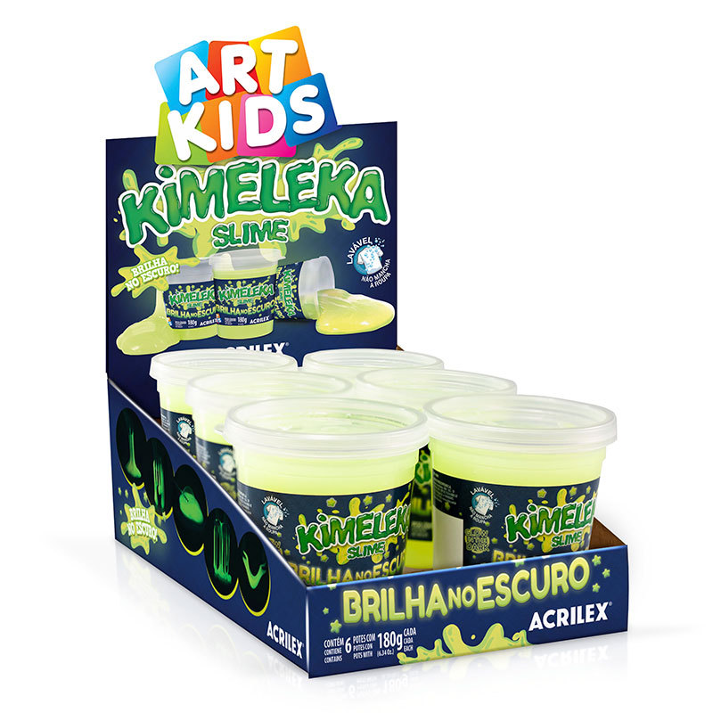 Kimeleka Slime Art Kids neon 180g com 6 unidades Acrilex