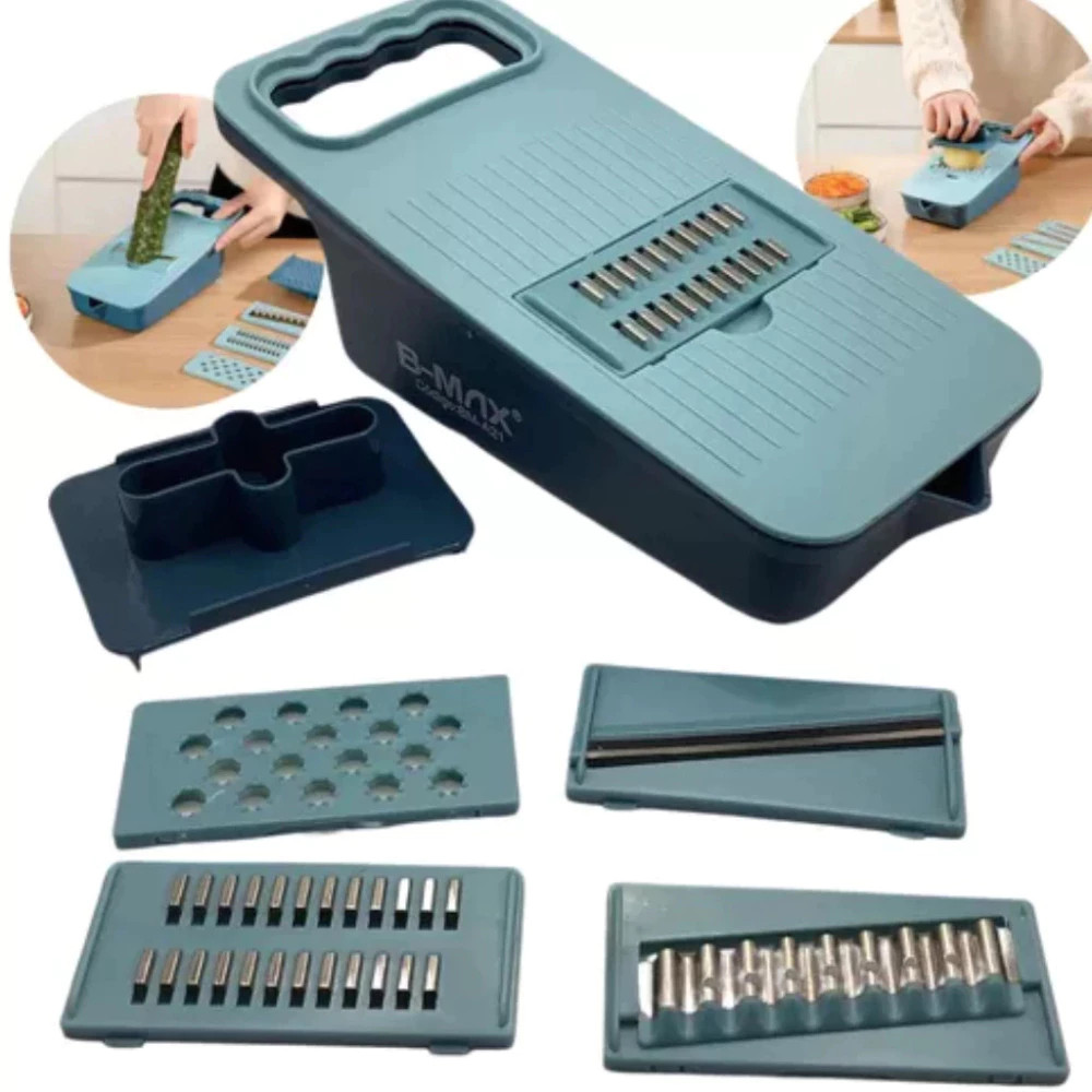 Aparelho multifuncional 5 em 1 ralador, fatiador e triturador, ideal para uso na cozinha, adequado para legumes e frutas em Oferta na Shopee